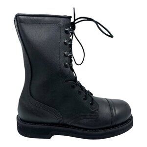 Vtg Addison Shoe Co Black Safety Work Boots Men's Sz 14R NWT Punk Grunge Police